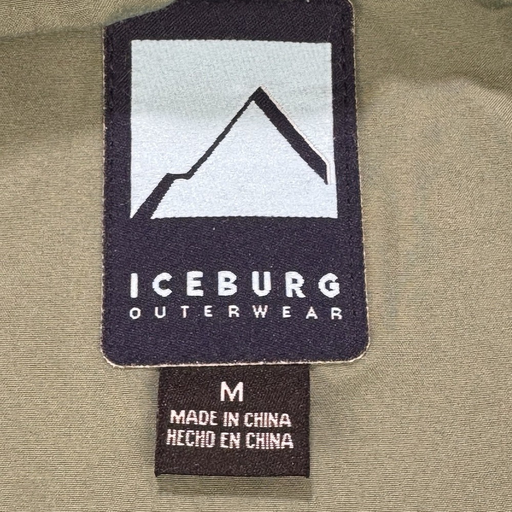 Iceberg Outerwear Jacket Women M Sage Green Fleece Lined Hooded 2230 AH-29 - Picture 3 of 10